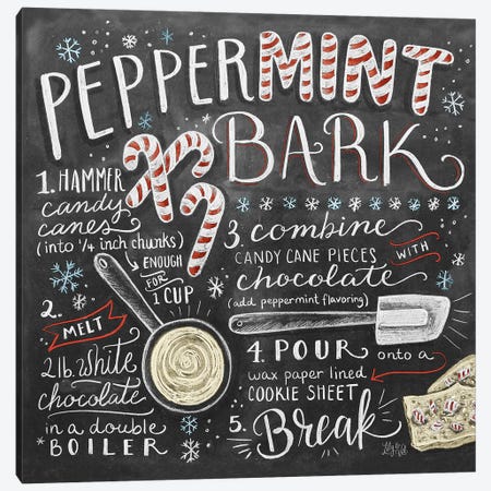 Peppermint Bark Recipe Canvas Print #LLV166} by Lily & Val Canvas Art