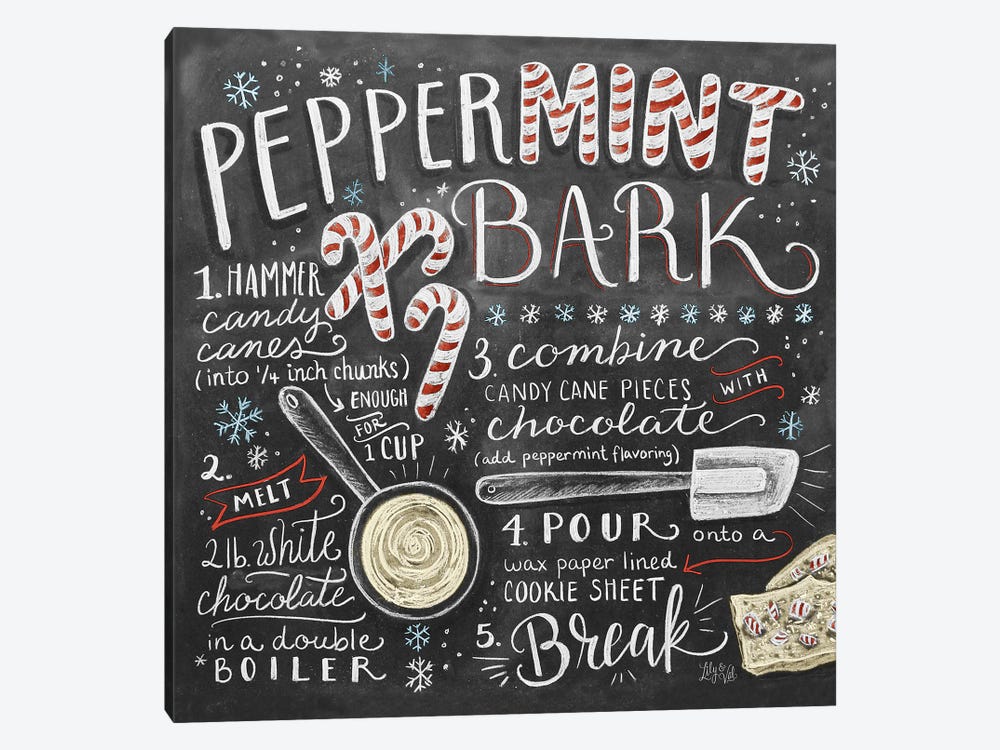 Peppermint Bark Recipe by Lily & Val 1-piece Art Print