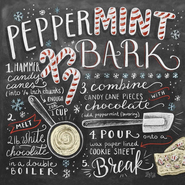 Christmas Signs & Sentiments: Peppermint Bark Recipe by Lily & Val