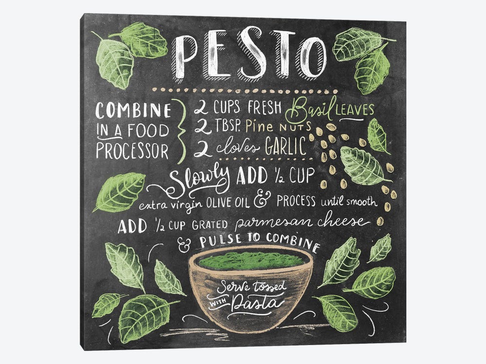 Pesto Recipe by Lily & Val 1-piece Canvas Artwork