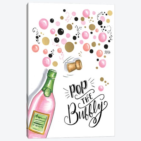 Pop The Bubbly Canvas Print #LLV170} by Lily & Val Canvas Art