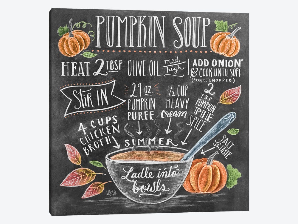 Pumpkin Soup Recipe by Lily & Val 1-piece Canvas Wall Art