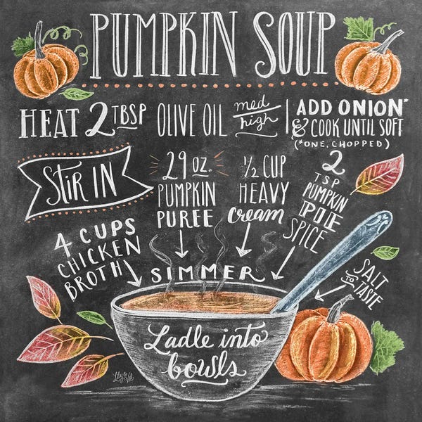 Typography: Pumpkin Soup Recipe by Lily & Val