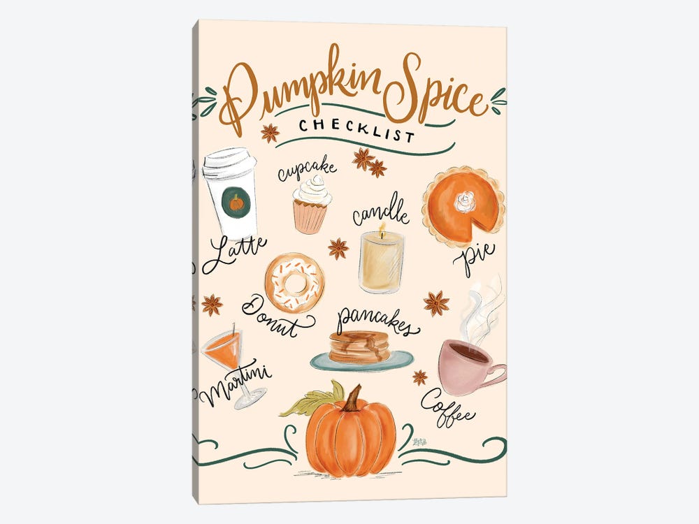 Pumpkin Spice Checklist by Lily & Val 1-piece Canvas Print