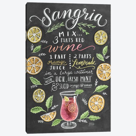 Sangria Recipe Canvas Print #LLV179} by Lily & Val Canvas Art