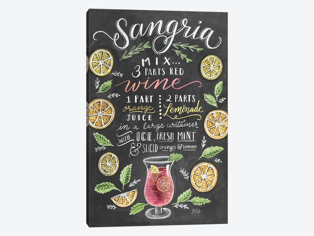 Sangria Recipe by Lily & Val 1-piece Canvas Print