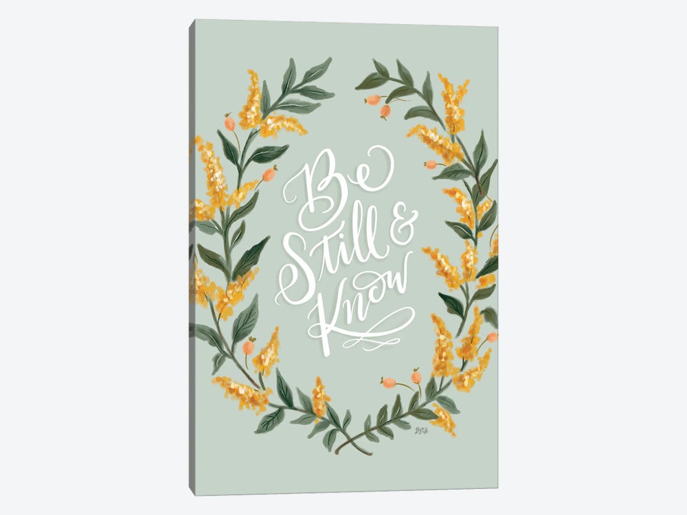 Be Still And Know - Green by Lily & Val 1-piece Canvas Wall Art