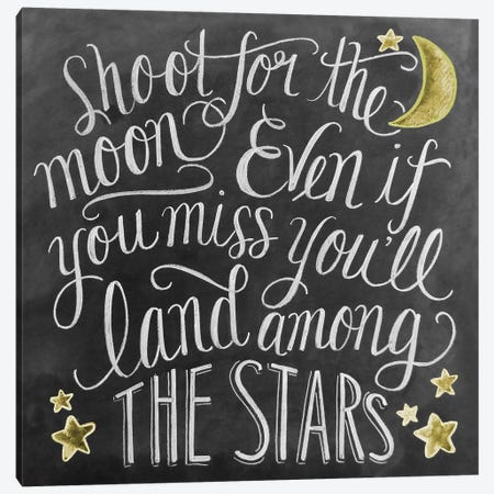 Shoot For The Moon Canvas Print #LLV183} by Lily & Val Art Print