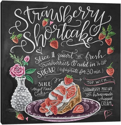 Strawberry Shortcake Recipe Canvas Art Print - Lily & Val