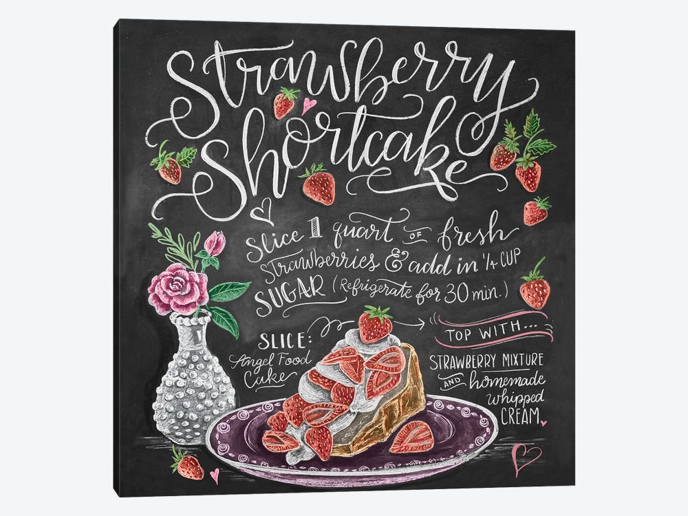 Strawberry Shortcake Recipe by Lily & Val 1-piece Canvas Wall Art