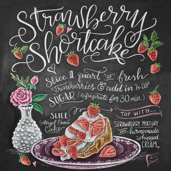 Typography: Strawberry Shortcake Recipe by Lily & Val
