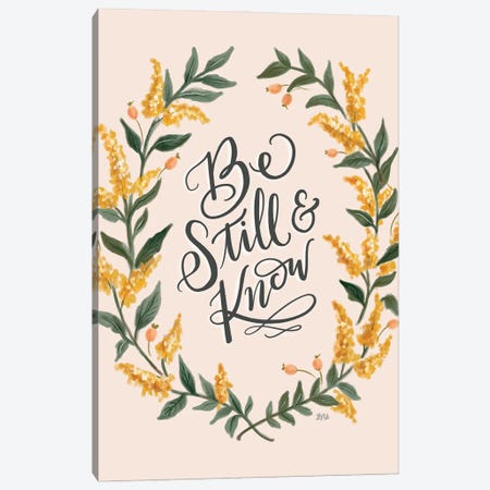 Be Still And Know - Pink Canvas Print #LLV18} by Lily & Val Canvas Art Print