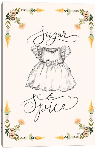Sugar And Spice Floral Border Canvas Art Print - Lily & Val