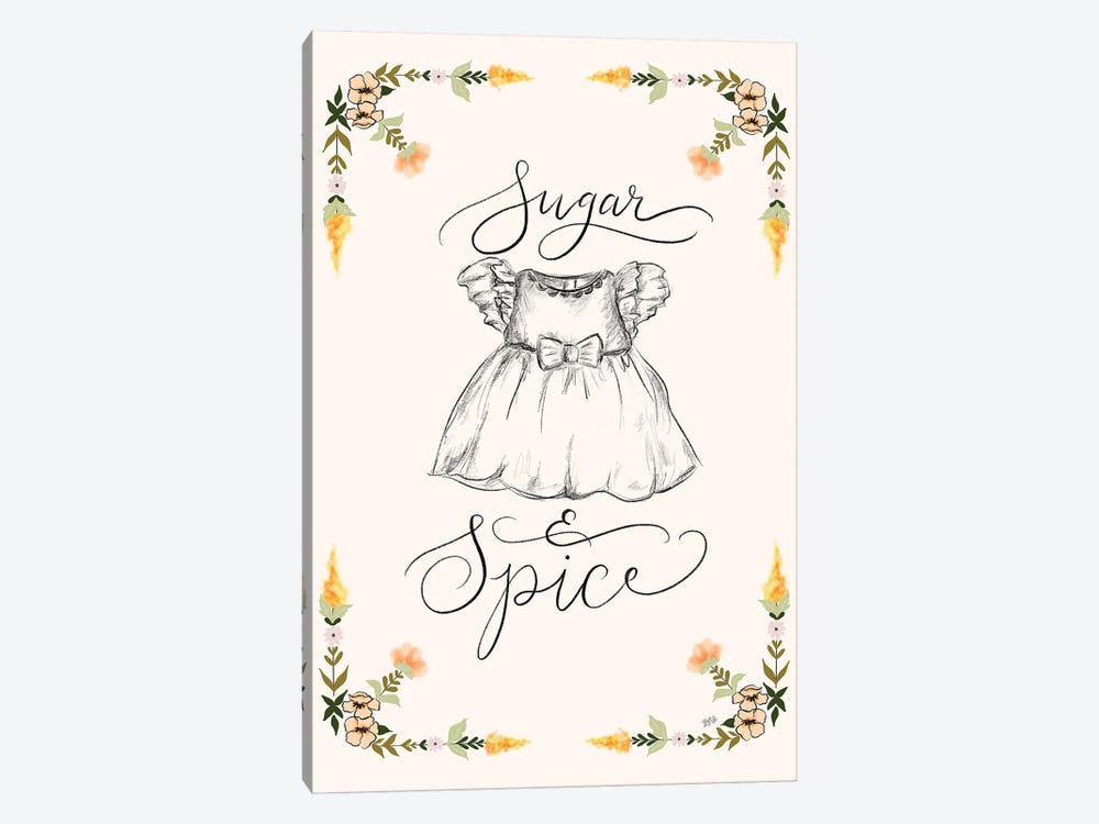 Sugar And Spice Floral Border by Lily & Val 1-piece Canvas Art Print