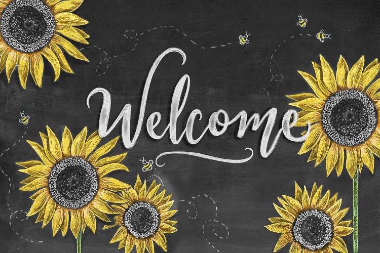 Sunflower Welcome Canvas Art by Lily & Val | iCanvas