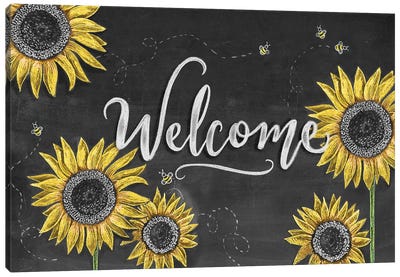Sunflower Welcome Canvas Art Print - Lily & Val
