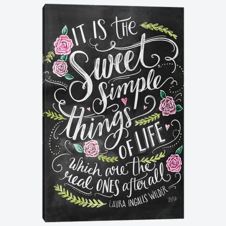 Sweet Simple Things Chalk Canvas Print #LLV196} by Lily & Val Art Print