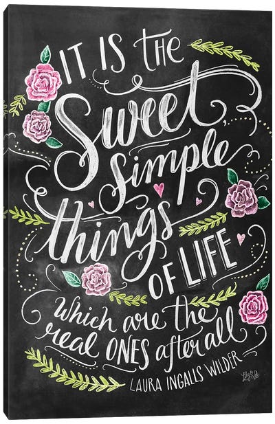Sweet Simple Things Chalk Canvas Art Print - Lily & Val