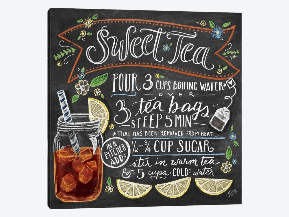Sweet Tea Recipe by Lily & Val 1-piece Canvas Artwork