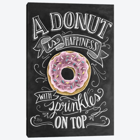 A Donut Is Happiness Canvas Print #LLV1} by Lily & Val Canvas Wall Art