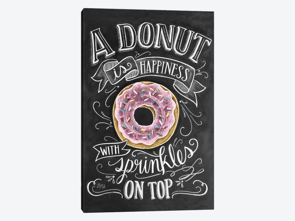 A Donut Is Happiness by Lily & Val 1-piece Canvas Print