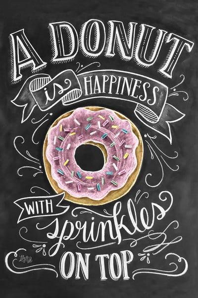 Funny Typography: A Donut Is Happiness by Lily & Val