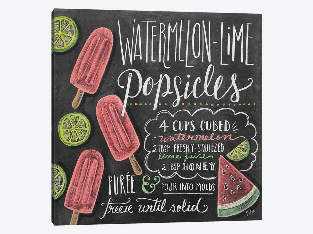 Watermelon Popsicles Recipe by Lily & Val 1-piece Canvas Print
