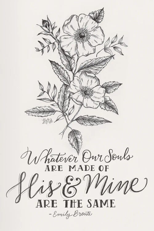 Wedding Quote - Emily Bronte by Lily & Val wall art
