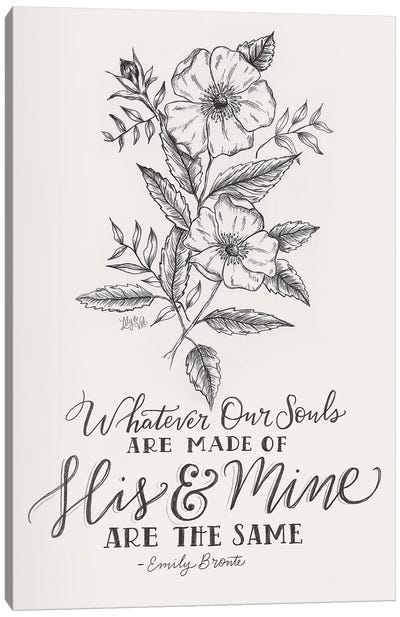Wedding Quote - Emily Bronte Canvas Art Print - Love Typography