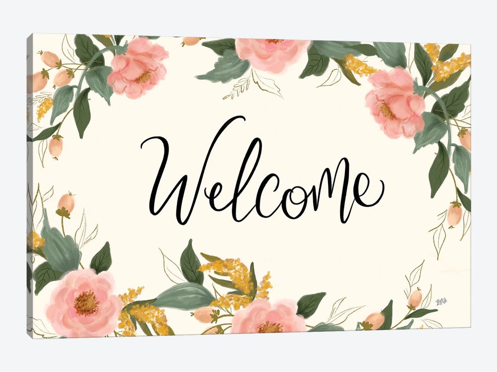 Welcome Florals by Lily & Val 1-piece Canvas Print