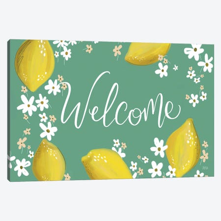 Welcome Lemon Canvas Print #LLV214} by Lily & Val Canvas Art