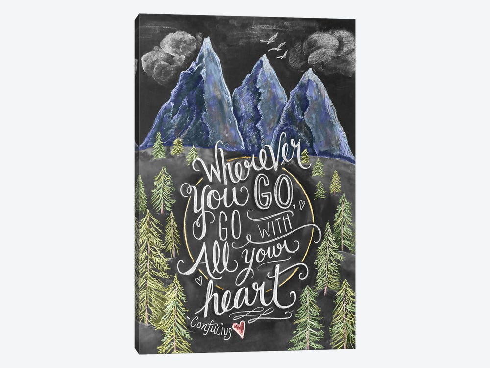 Wherever You Go Mountains by Lily & Val 1-piece Canvas Artwork