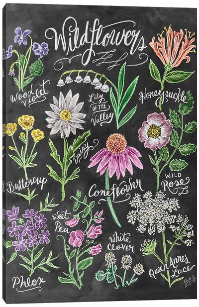 Wildflowers Canvas Art Print - Daisy Art