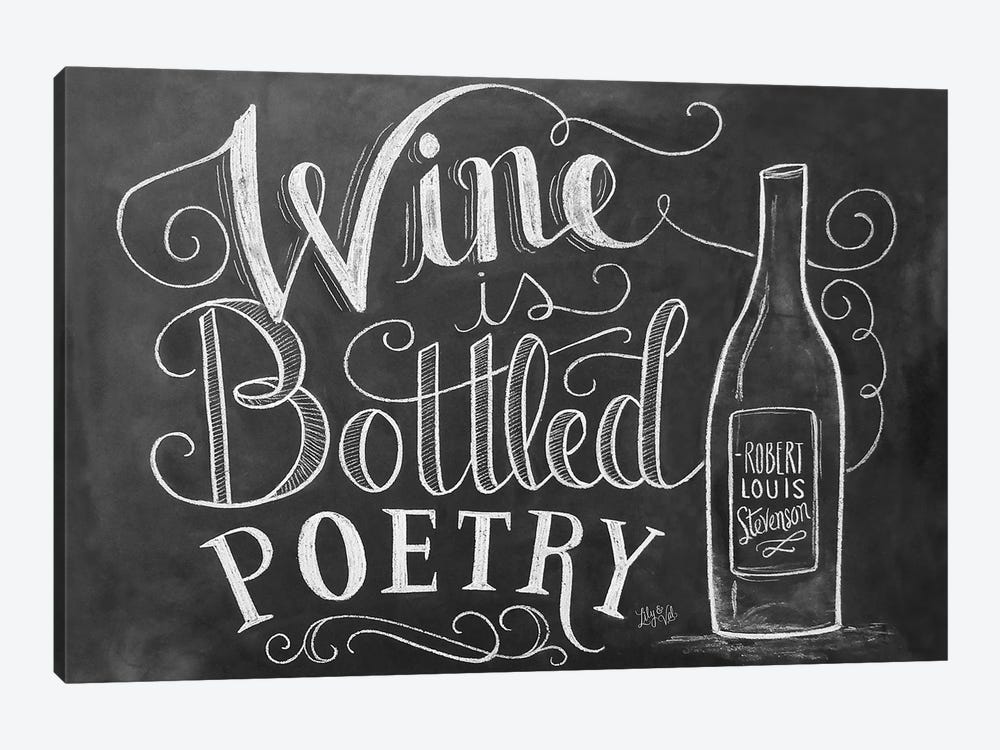 Wine Is Bottled Poetry by Lily & Val 1-piece Canvas Print