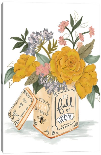 Bee Full Of Joy Canvas Art Print - Lily & Val
