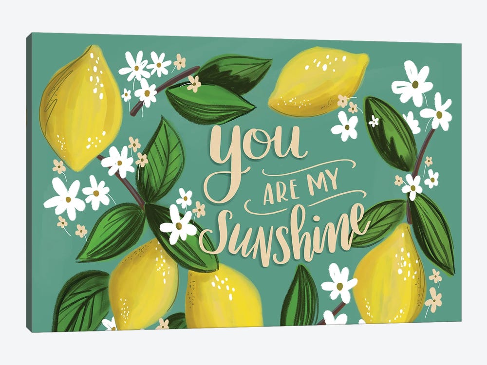 You Are My Sunshine Lemons by Lily & Val 1-piece Canvas Wall Art