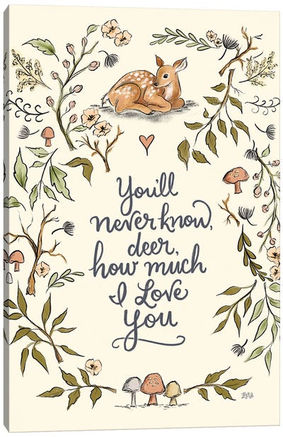 You'll Never Know Deer - Neutral Canvas Art Print - Lily & Val