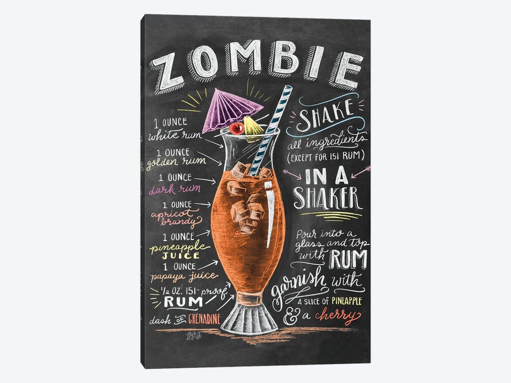 Zombie Recipe by Lily & Val 1-piece Canvas Art Print