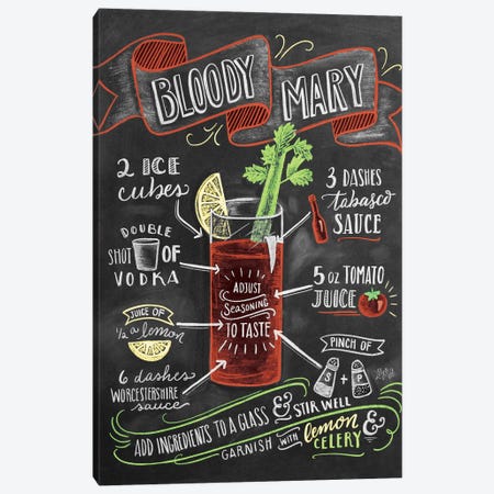 Bloody Mary Recipe Canvas Print #LLV28} by Lily & Val Canvas Art