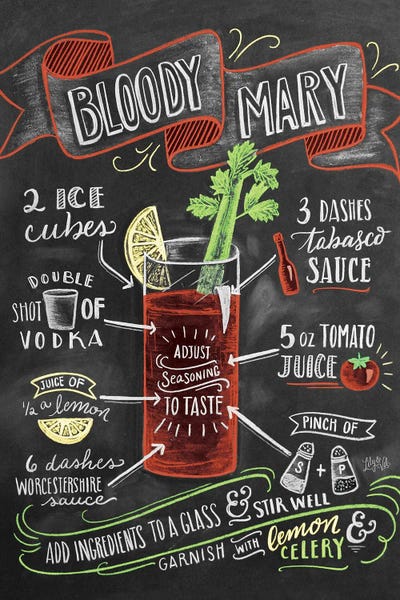 Typography: Bloody Mary Recipe by Lily & Val