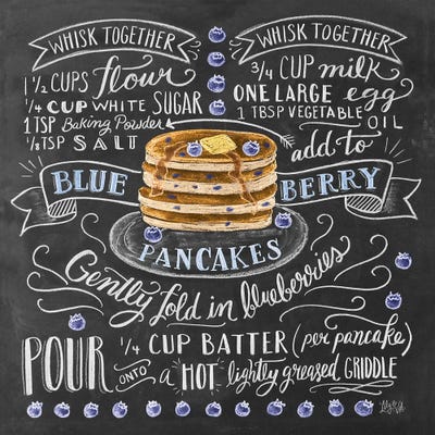 Blueberry Pancakes Recipe by Lily & Val canvas print