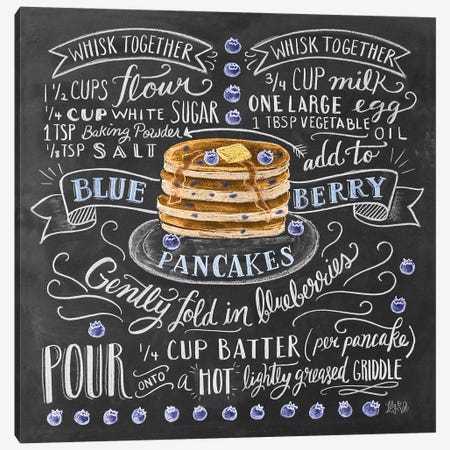 Blueberry Pancakes Recipe Canvas Print #LLV29} by Lily & Val Canvas Art