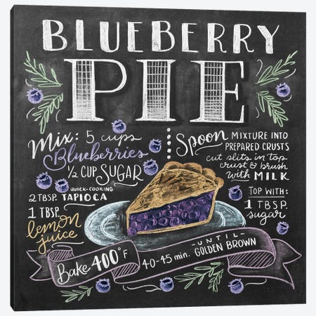 Blueberry Pie Recipe Canvas Print #LLV30} by Lily & Val Canvas Print