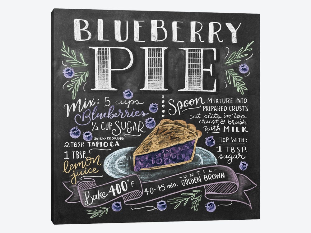 Blueberry Pie Recipe by Lily & Val 1-piece Art Print