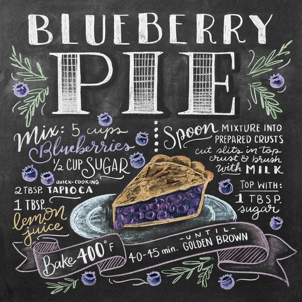 Modern Farmhouse Décor: Blueberry Pie Recipe by Lily & Val