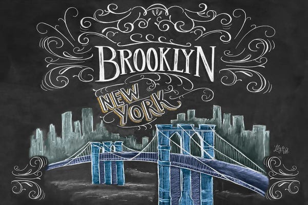 Brooklyn: Brooklyn Bridge Ny Color by Lily & Val