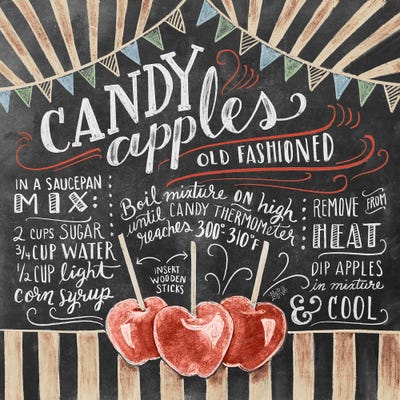 Candy Apples Recipe by Lily & Val framed canvas print