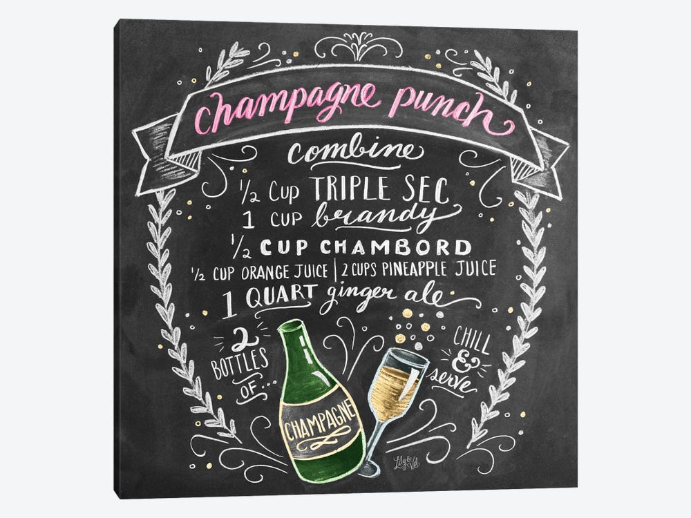 Champagne Punch Recipe by Lily & Val 1-piece Canvas Art Print