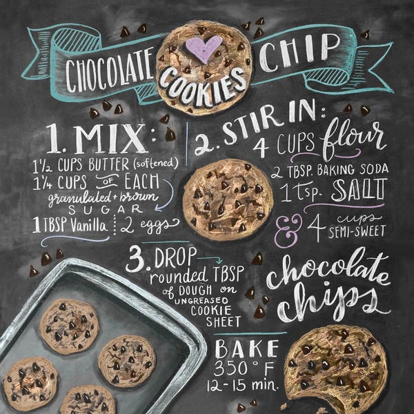 Typography: Chocolate Chip Cookies Recipe by Lily & Val