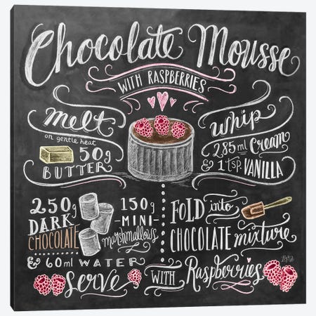 Chocolate Mousse Recipe Canvas Print #LLV45} by Lily & Val Canvas Print